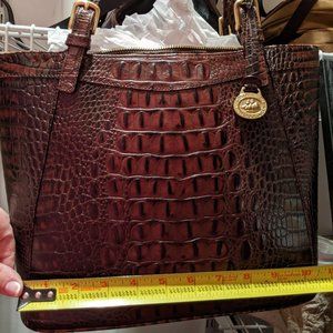 BRAHMIN  CROCODILE EMBOSSED LEATHER TOTE